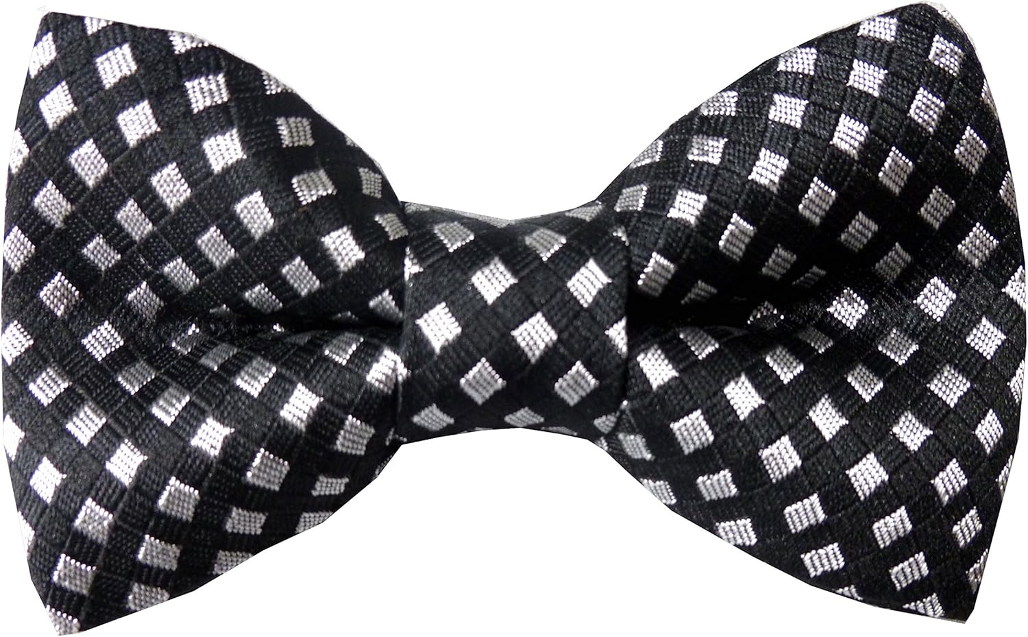 Men's Black & Silver Harlequin Check Cummerbund Set (Includes Bow Tie & Pocket Square)