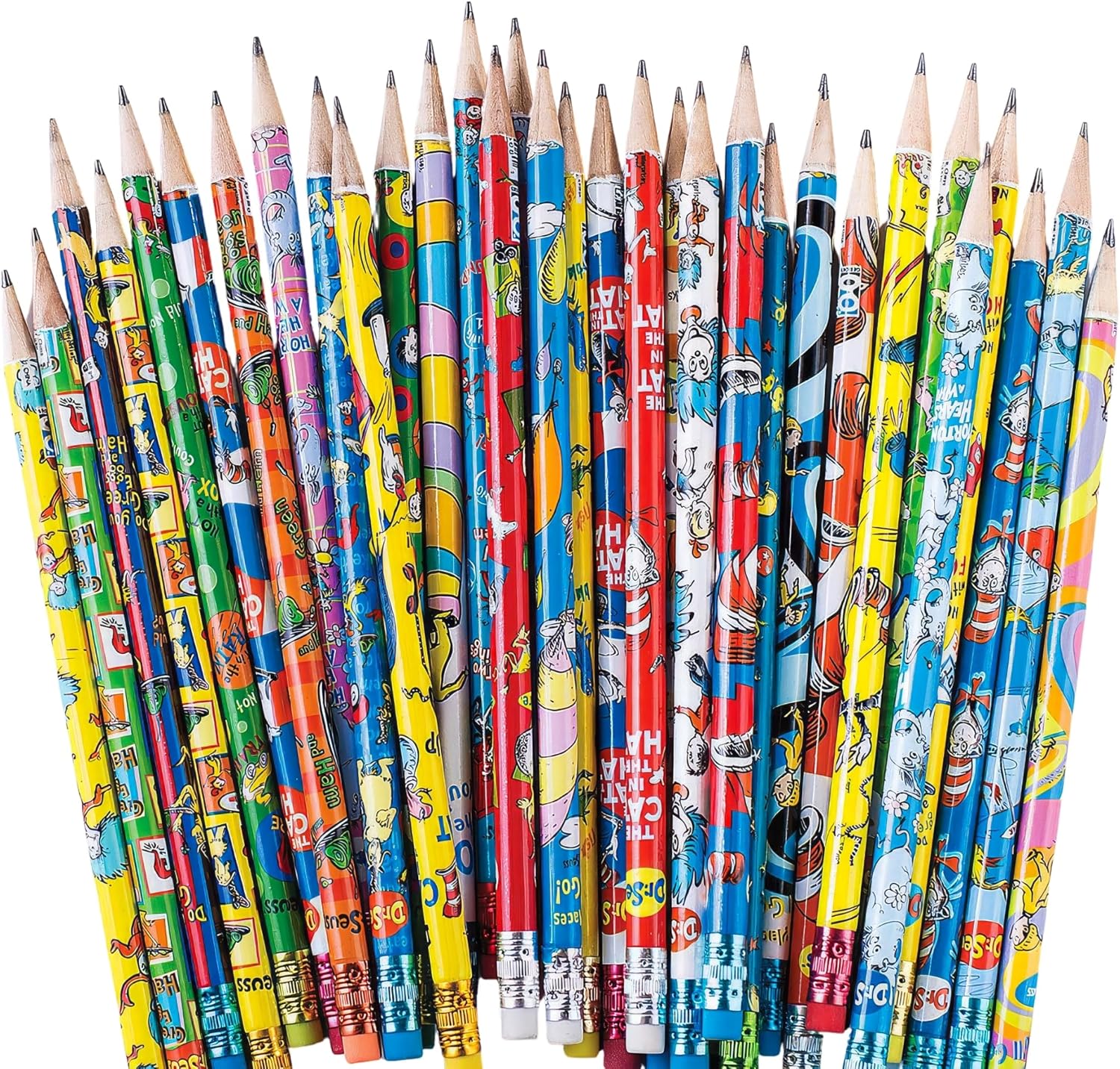 Raymond Geddes 69743 Dr. Seuss Assorted Number 2 Pencils For Kids (Pack of 72)
