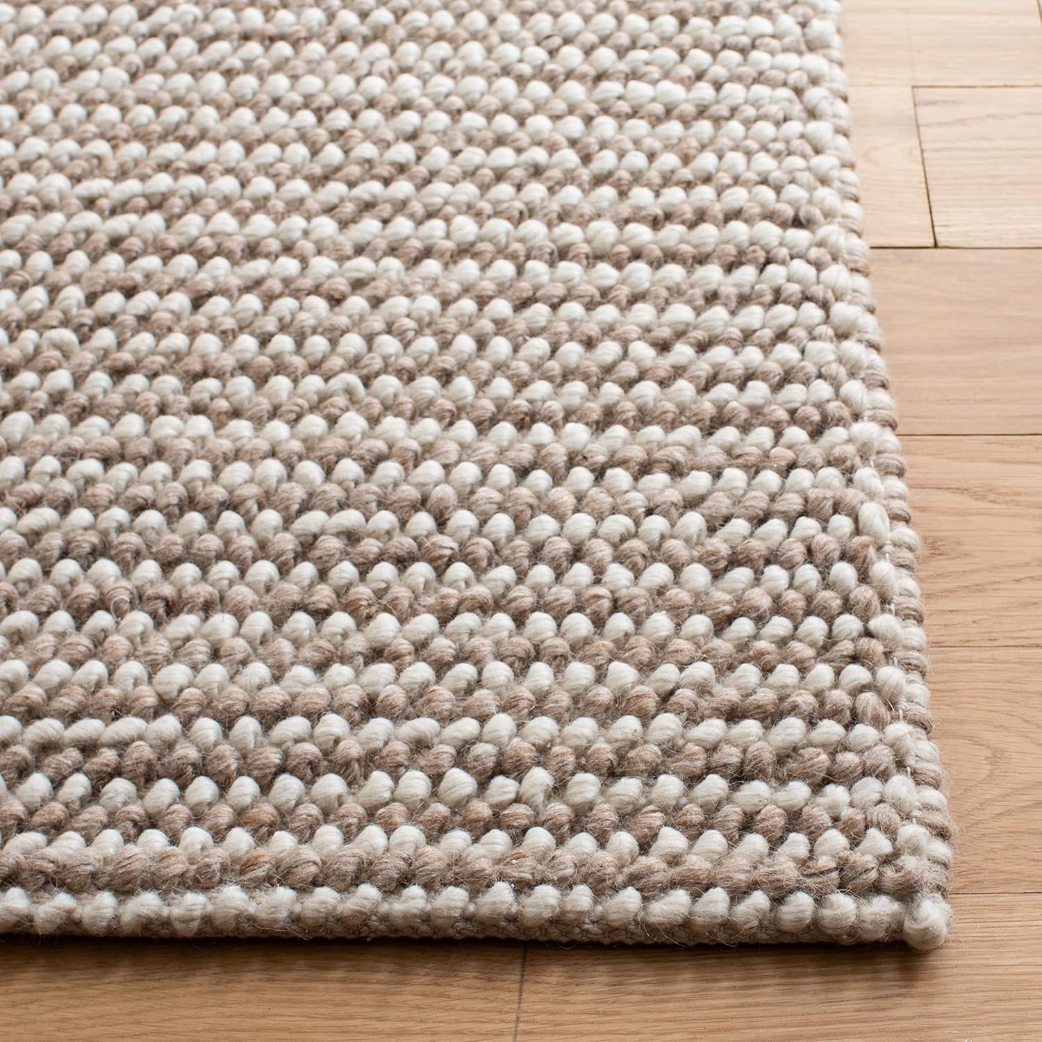 Ivory Handwoven Wool 3' x 5' Area Rug
