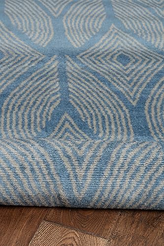 Miniatura 6 de Linon Home Decor Products Leona Barker - Alfombra de área azul y gris claro de 6 pies 5 pulgadas x 9 pies 3 pulgadas