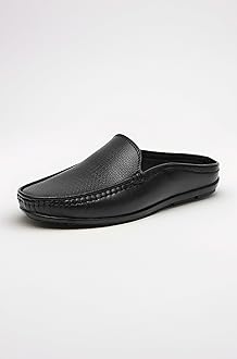 Men's Genuine Leather Back Open Loafers