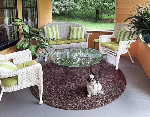 Miniatura 11 de Unique Loom - Alfombra colección de círculos abstractos, de transición para interiores y exteriores, beige, Polipropileno, CaféCarbón