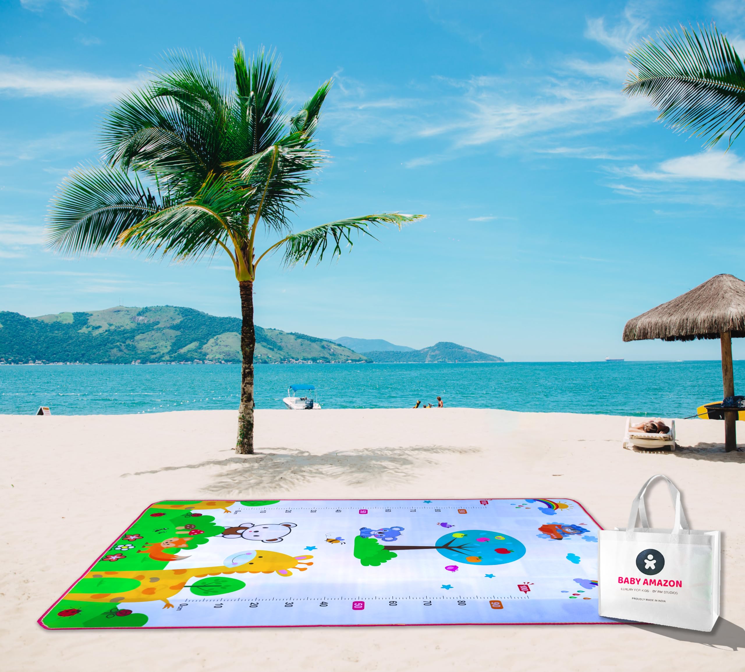 BABY AMAZON|Soft Baby Play Mats For Crawling|Safe And Non-Toxic Kids Mat, Waterproof & Bpa Free Baby Mats (6X4 Feet Large Mat)., 1 Piece, Multicolor