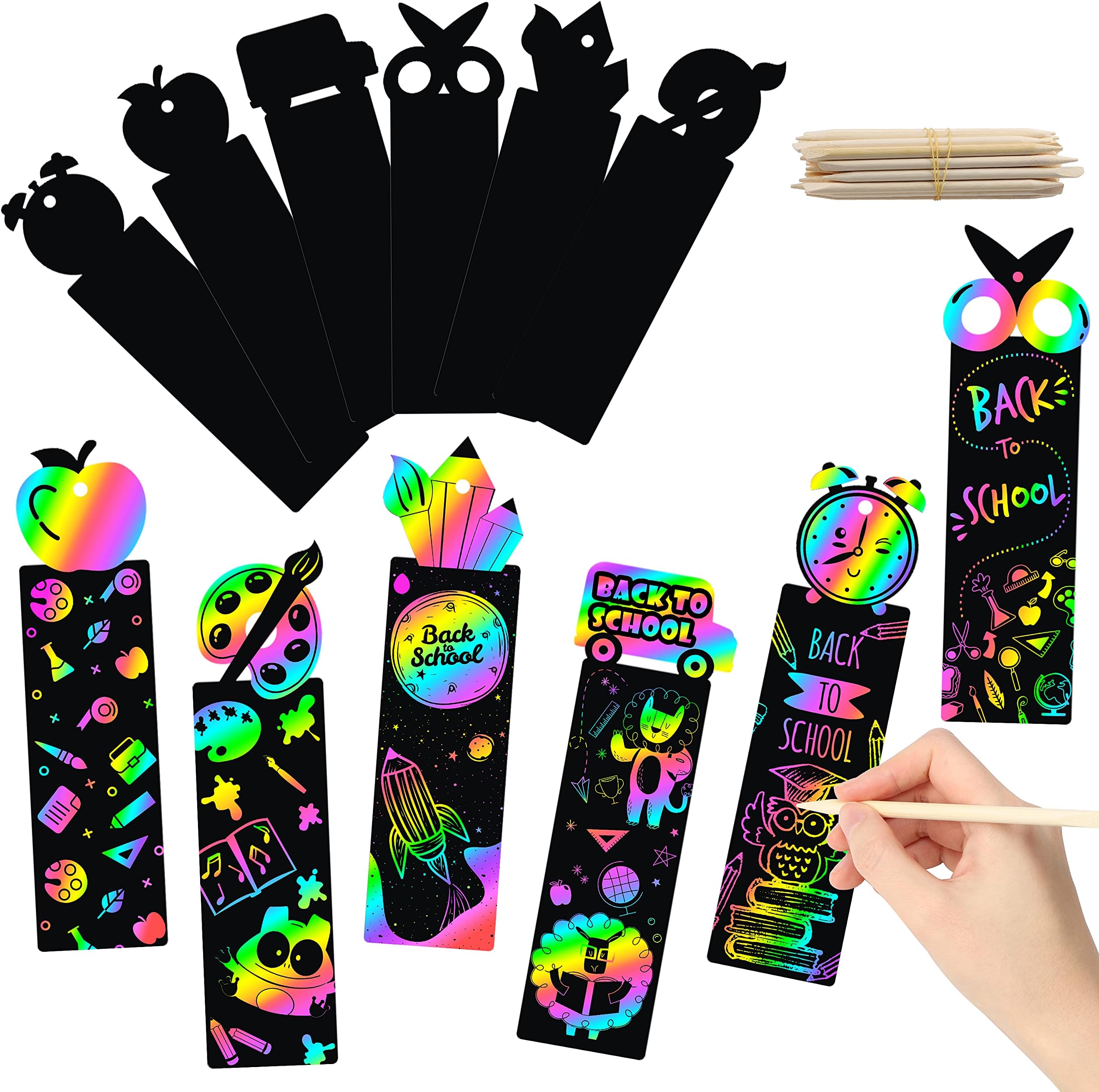 60Pcs Welcome Back to School Scratch Bookmark