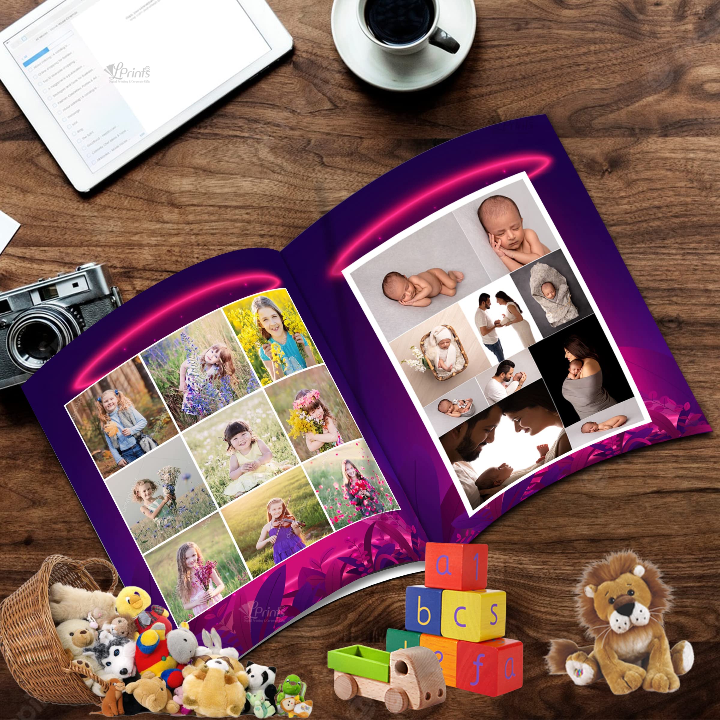 LPrints - Personalized Magazine Style Photo Album book (A4 size) with Glossy Lamination - Best Memories Booklet - Vacation Trip Booklet - Birthday Booklet - Baby Yearly Stages Booklets (16 Pages)