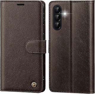 Handyhülle für Samsung Galaxy A57 5G Hülle, Hochwertig Schutzhülle Klappbar für Samsung A57 5G Hülle Leder mit Kartenfach Ständer Magnet Klapphülle mit RFID für Galaxy A57 Hülle Braun