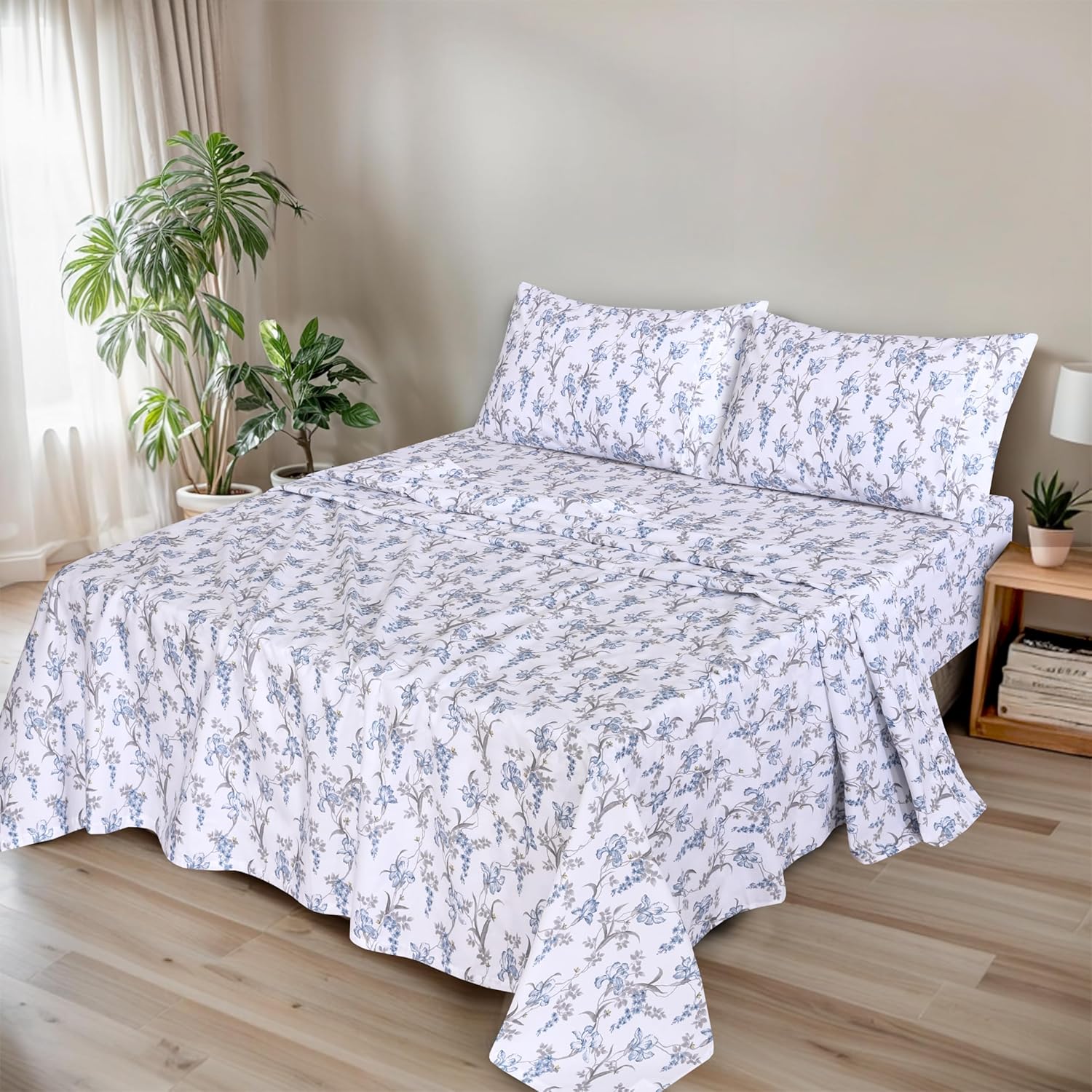 RUVANTI 100% Organic Cotton Sheets Full Size, Percale Weave, GOTS Certified, 4-Piece Set, Deep Pocket 15", Crisp & Breathable, Soft Durable Bedding, Sábanas Algodón Orgánico – Deluxe - Image 2