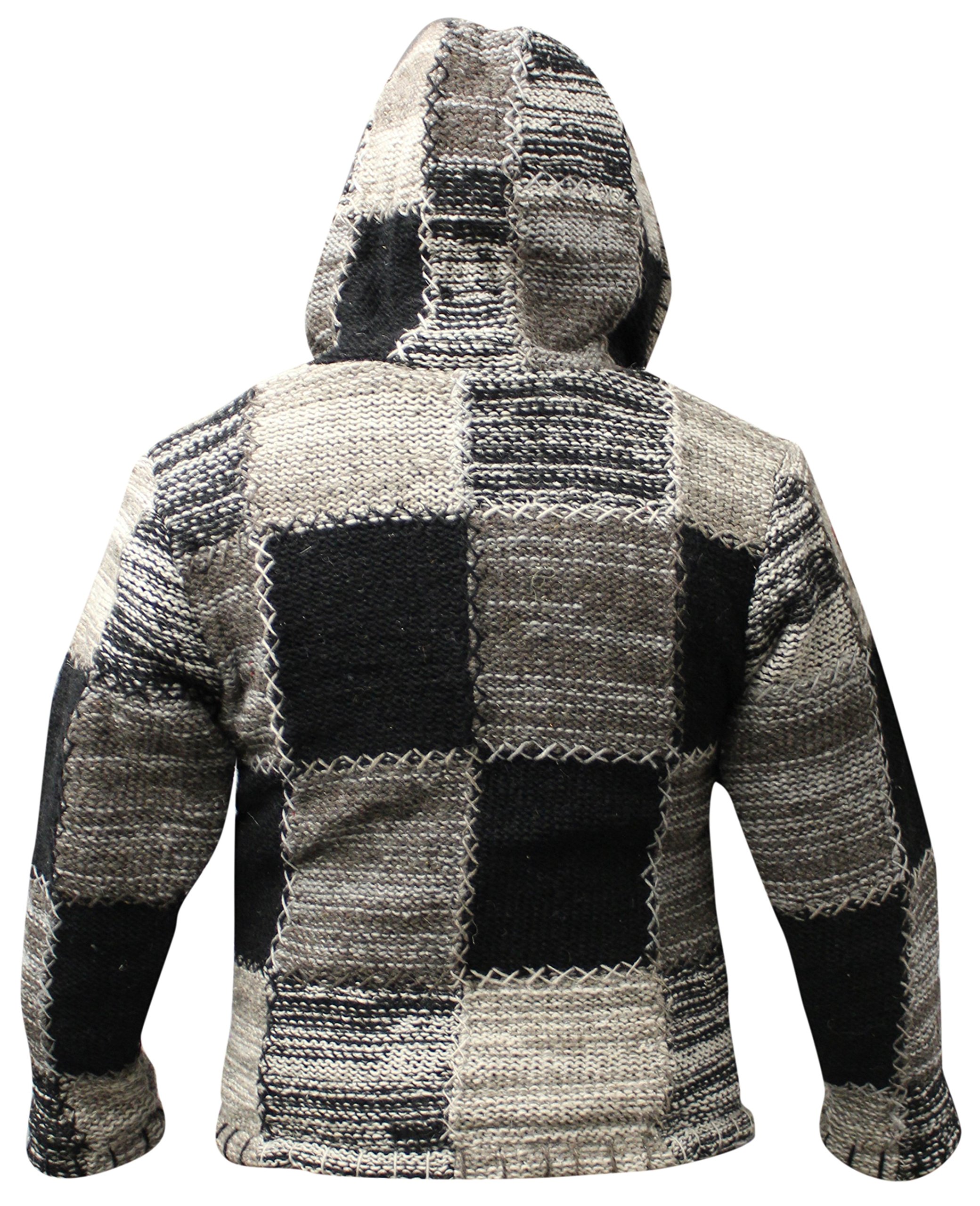 SHOPOHOLIC Fashion Patchwork-Kapuzen-Fleecejacke, doppelt gestrickte Wolle, langärmelig, Durchgehender Reißverschluss, Hoodie-Pullover für Herren