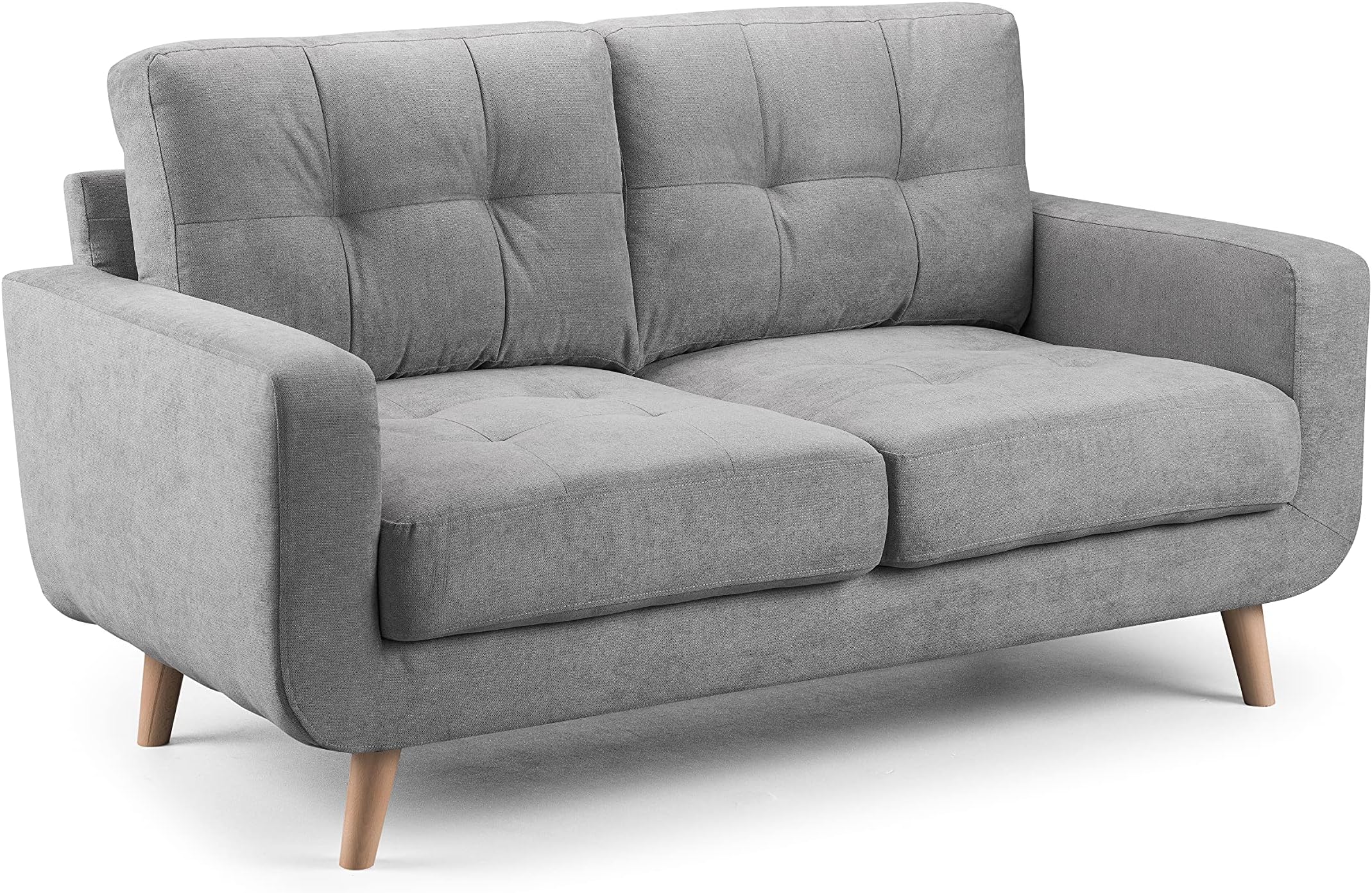Honeypot Sofa - Aurora 2 Seater Sofa for Living Room - Soft Grey Fabric Upholstered Couch | Setup Included | Made in EU | Built to Last (2 Seater Sofa)