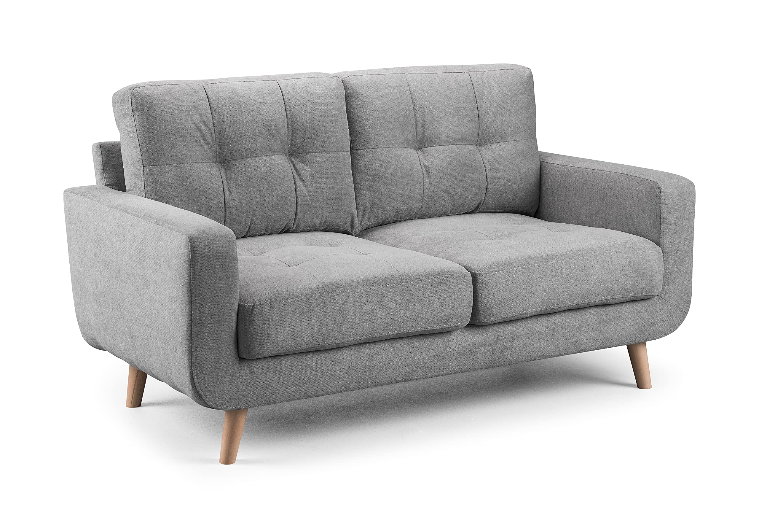 Honeypot Sofa - Aurora 2 Seater Sofa for Living Room - Soft Grey Fabric Upholstered Couch | Setup Included | Made in EU | Built to Last (2 Seater Sofa)