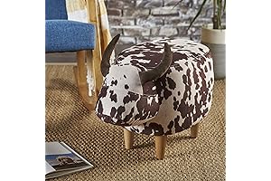 Christopher Knight Home Bessie Patterned Velvet Cow Ottoman Animal Footstool