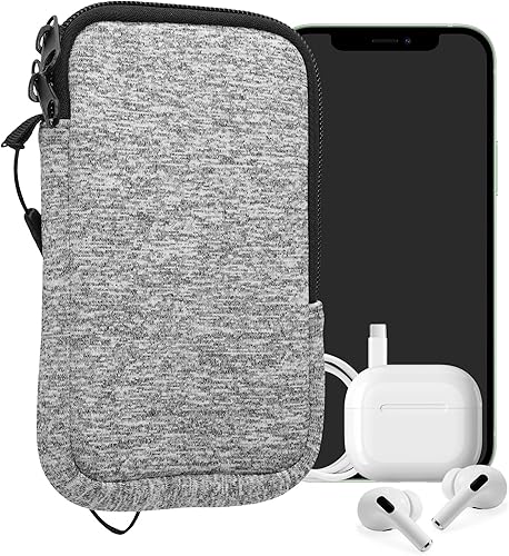 Miniatura 84 de kwmobile Bolsa de neopreno para teléfono tamaño XL - 6.7/6.8 pulgadas - Funda universal para celular con cremallera, correa para la muñeca, amarillo