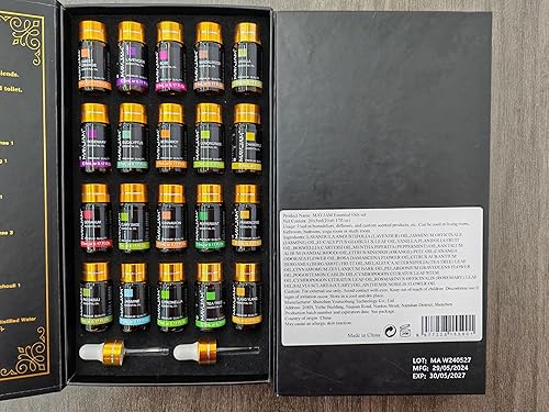Miniatura 8 de Juego de regalo de aceite esencial puro de árbol de té, 20 piezas, para difusor, humidificadores, cuidado de la piel, masaje, aroma de aceite