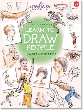 eeBoo Art Book 4 - Learn to Draw People with Kevin Hawkes ARTBK4, Perfect Guide for Budding Young Artists, Allows to Draw People in a Realistic Style, Perfect for Ages 7 and up