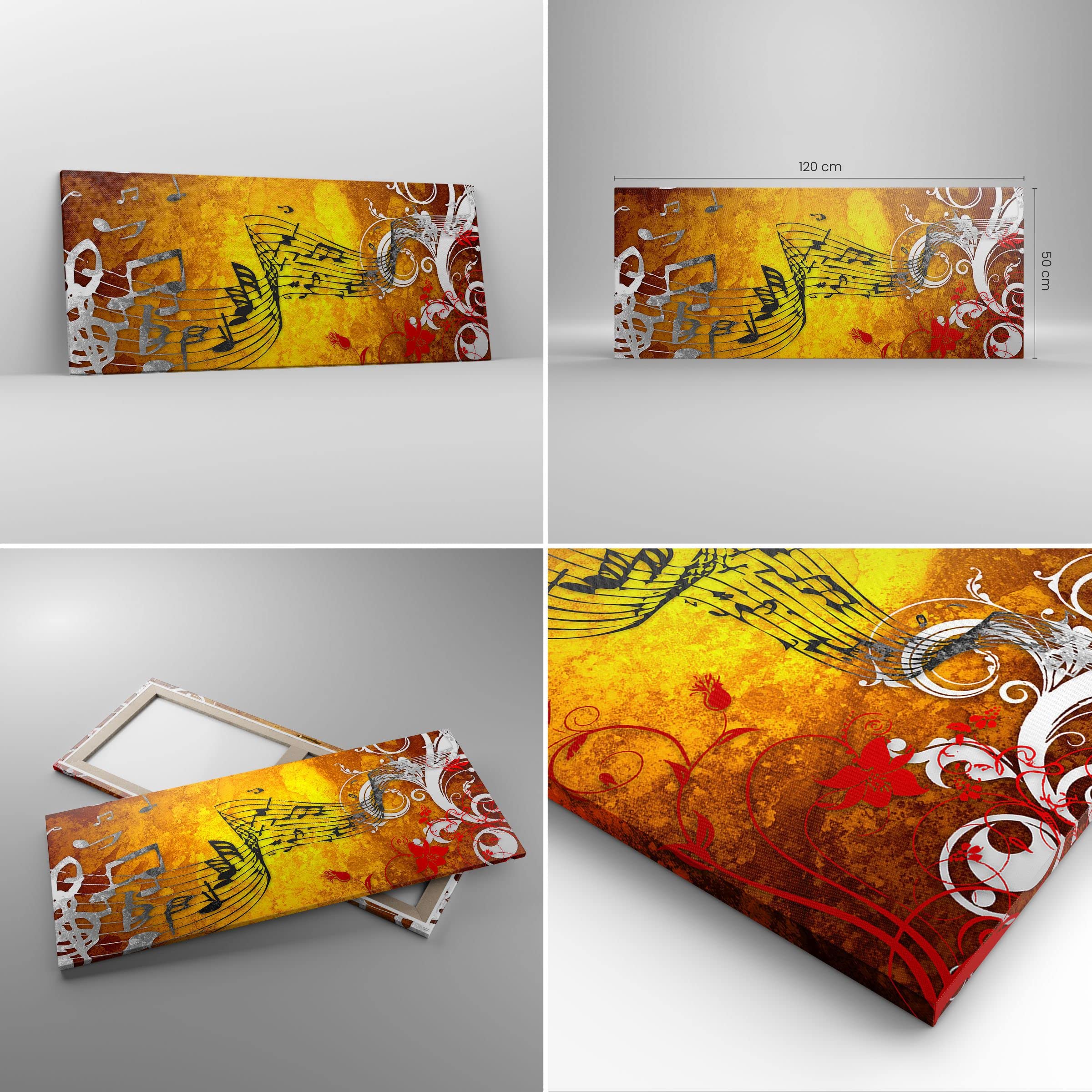 ARTTOR Bilder auf Leinwand 120x50cm Wandbild Musik - 1964 | Konzert Spiel Panorama Groß Wanddekoration Wohnzimmer Schlafzimmer Küche Wanddeko Wand Kunstdruck Wandkunst Wall Decor ARTTOR