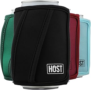 HOST Insta-Chill Can Cooler Flexible Freezable Gel and Ice Pack for Regular 12 oz Cans, Black