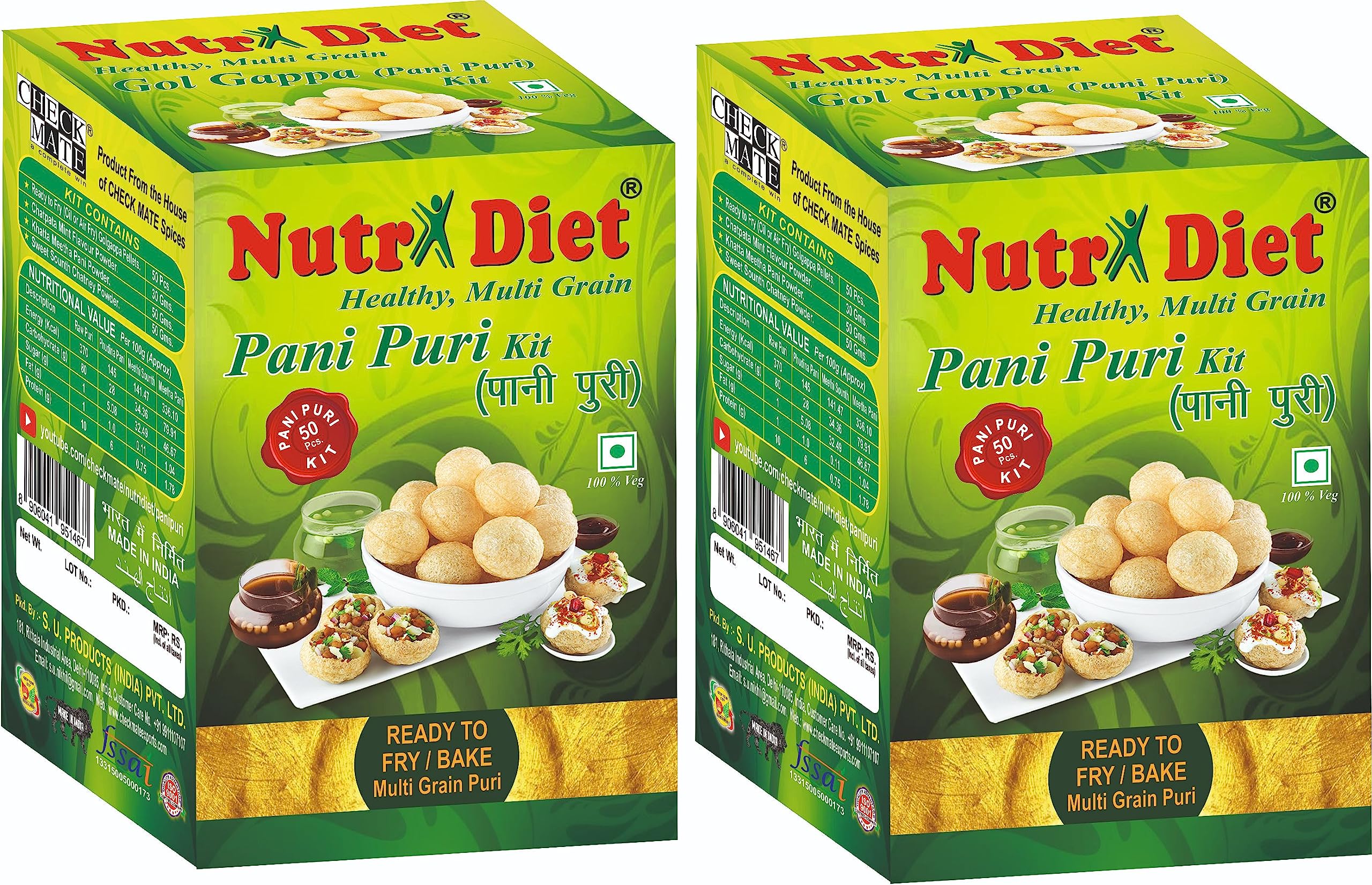 NUTRI DIET| PANIPURI/PACK OF 2 / TOTAL 100 PURIES | GOLGAPPA |GOL GAPPA | PUCHKA | GUPCHUP | PANI PATASHE | PANI PURI | READY TO FRY | EACH KIT HAS 50 PCS. PURIES (PACK OF 2) (B09C8VC4LC) Amazon Price History, Amazon Price Tracker