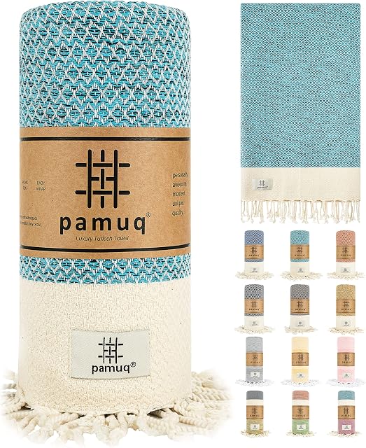 pamuq® Ręcznik plażowy XXL, ręcznik do sauny, ręcznik kąpielowy, ręcznik hammam, duży, bawełna, Öko-Tex®, ręcznik kąpielowy, Fouta, Pareo, koc sportowy, sarong, dla mężczyzn i