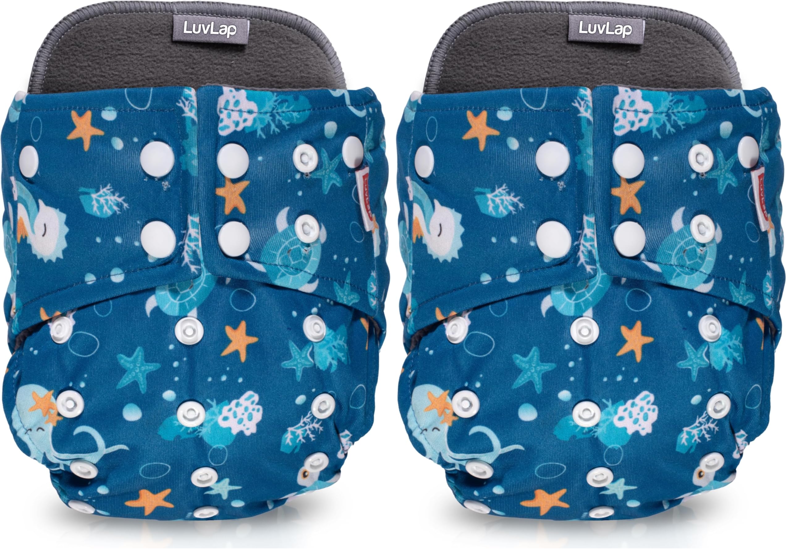 LuvLap Reusable Baby Cloth Diaper, Double Leak Guard, High Absorption, Quick dry, Stain-Proof Comfort & Protection, 3m+, adjustable waist & height with snap buttons, Absorbent insert, Blue Stars-picture-31