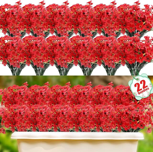 Artificial Red Flowers for Outdoor Use