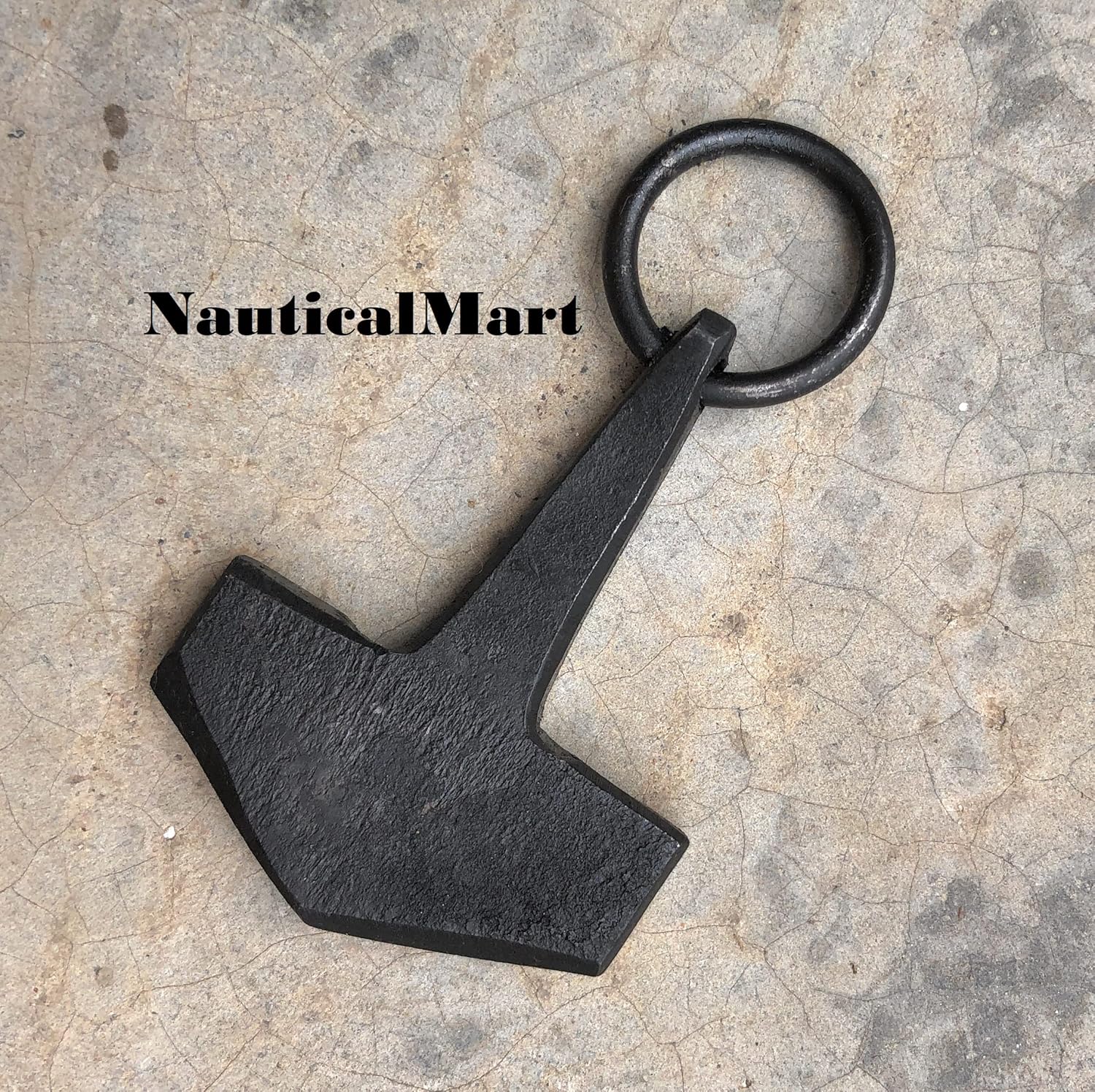 NauticalMart Mjolnir Thor's Pendant - Hand Forged Norse Jewelry with Adjustable Leather Cord, Viking Hammered Ideal for Historical Replica Collectors and Norse Mythology Fans