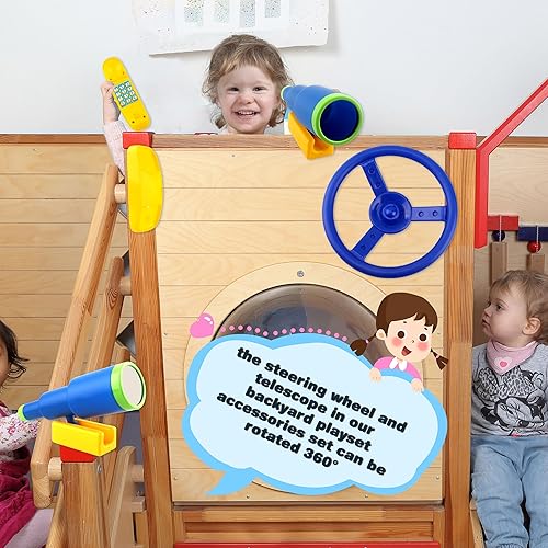 Miniatura 4 de Accesorios para el patio de recreo, Swingset, volante, telescopio de plástico, teléfono Swingset, juguete para niños, patio al aire libre, patio