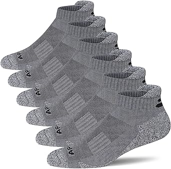 APTYID Men's Cushioned Athletic Running Ankle Socks (6 Pairs)