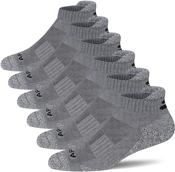 APTYID Men's Cushioned Athletic Running Ankle Socks (6 Pairs)