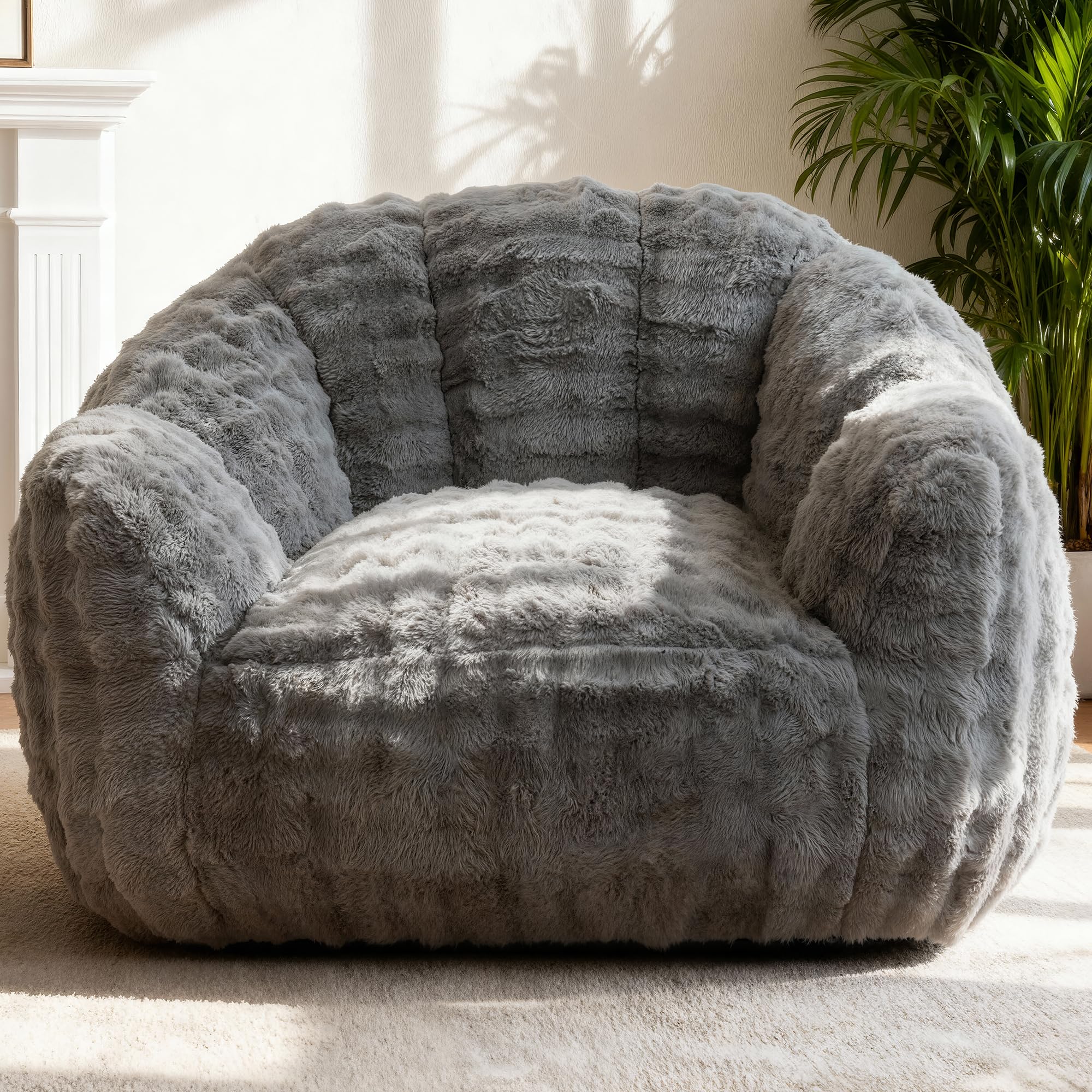 KINGYES Bean Bag Chair, Giant Bean Bag Couch with Memory Foam Filled