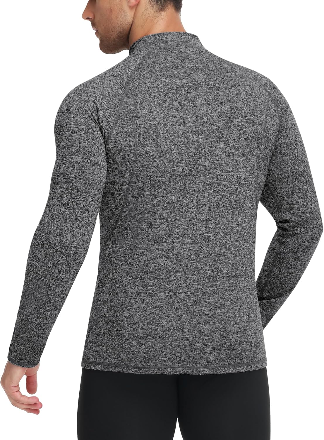 Runhit 2 Pack Men's Thermal Compression Shirts Long Sleeve Mock Turtleneck Fleece Lined Undershirt Athletic Base Layer - Image 3