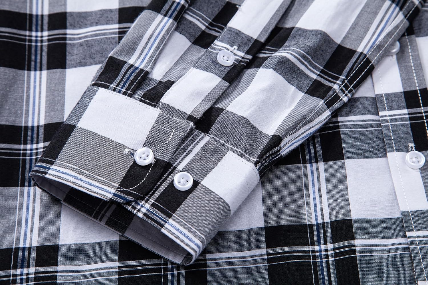 MUSE FATH Mens Long Sleeve Plaid Casual Shirts Soft Button Down with Pocket - Image 5