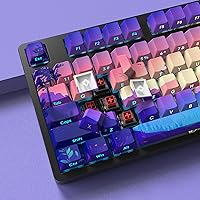 Vista 9 de JSJT Teclas PBT - Tecla translúcida con impresión lateral, estilo multicolor con brillo personalizado, juego de 124 teclas de perfil Cherry