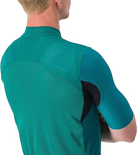 Vista 4 de CASTELLI Camiseta Endurance Elite para hombre, protección solar UV, manga de un cuarto de longitud para ciclismo de carretera y grava L