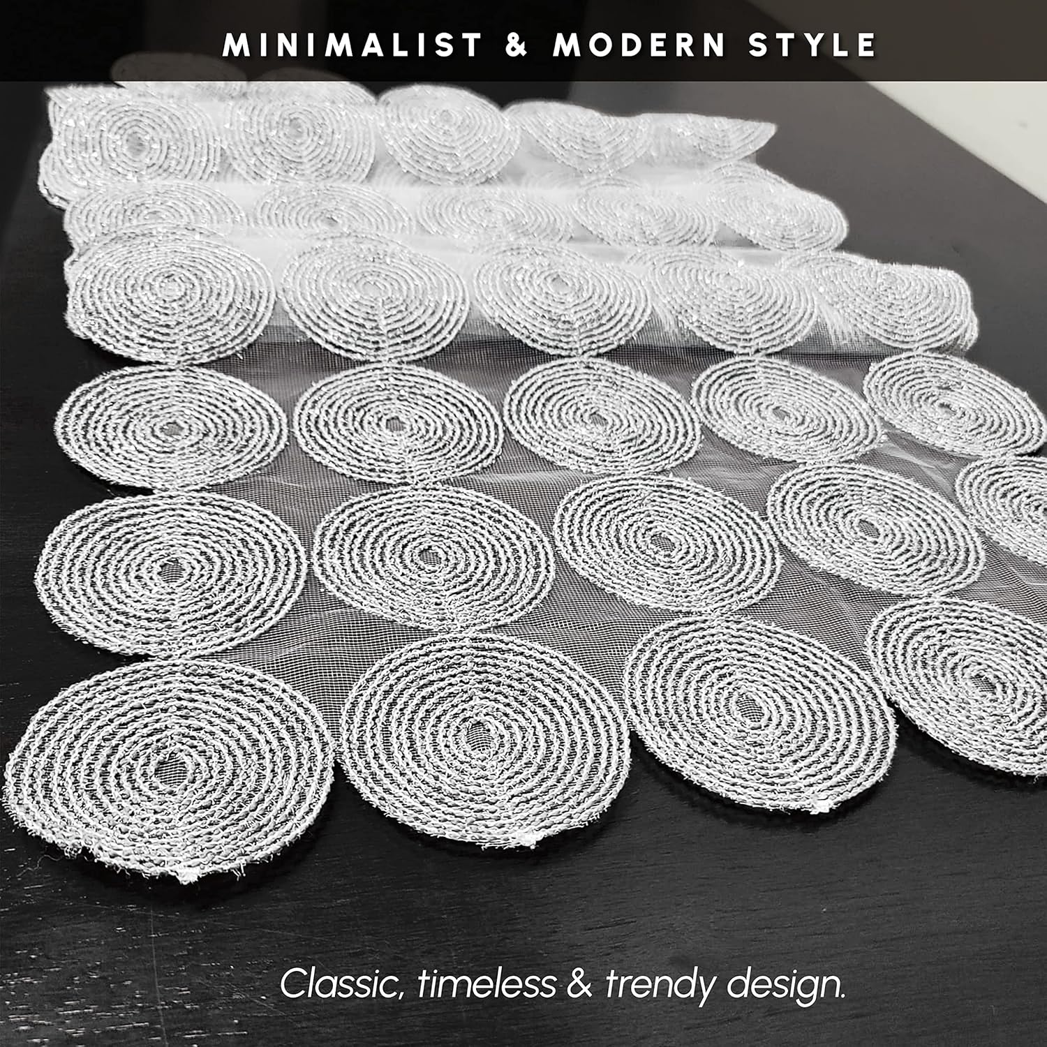 Elegant Comfort Embroidery Misho Table Runner - Dresser Scarf for Home Dining Room - Crochet Tabletop Decoration, Kitchen Dining Table Decoration for Indoor and Outdoor, 16 X 36 Inches, White
