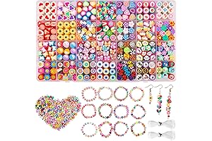 Pizooro Polymer Clay Beads Bracelet Making Kit, 420PCS Kids Jewelry Beads