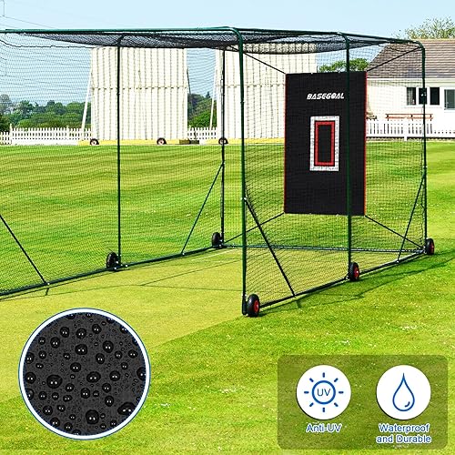 Miniatura 6 de Respaldo de vinilo de 4 x 6 pies, respaldo de béisbol, jaula de bateo con zona de ataque e imagen de receptor para béisbol, sóftbol y protector de