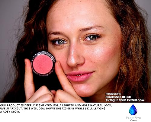 Miniatura 5 de Pure Ziva Apricot Mist Vegan Blush - Polvo de color de mejilla prensado, sin talco ni parabenos, sin pruebas en animales y libre de crueldad