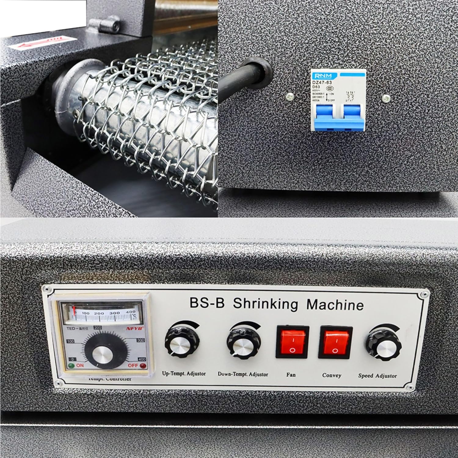 Shrink Wrap Machine Mesh Type Heat Shrink Packaging Machine Electric Tunnel Packaging Equipment for POF PVC (16X8inch Max Shrink Size) 220V
