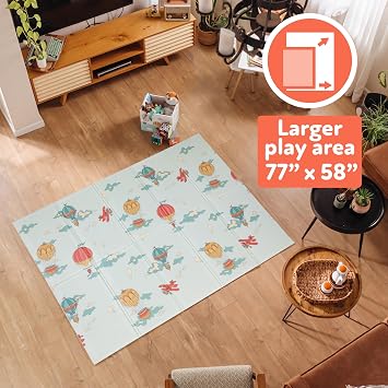 Nuby Reversible Baby Floor Mat | Hot Air Balloons