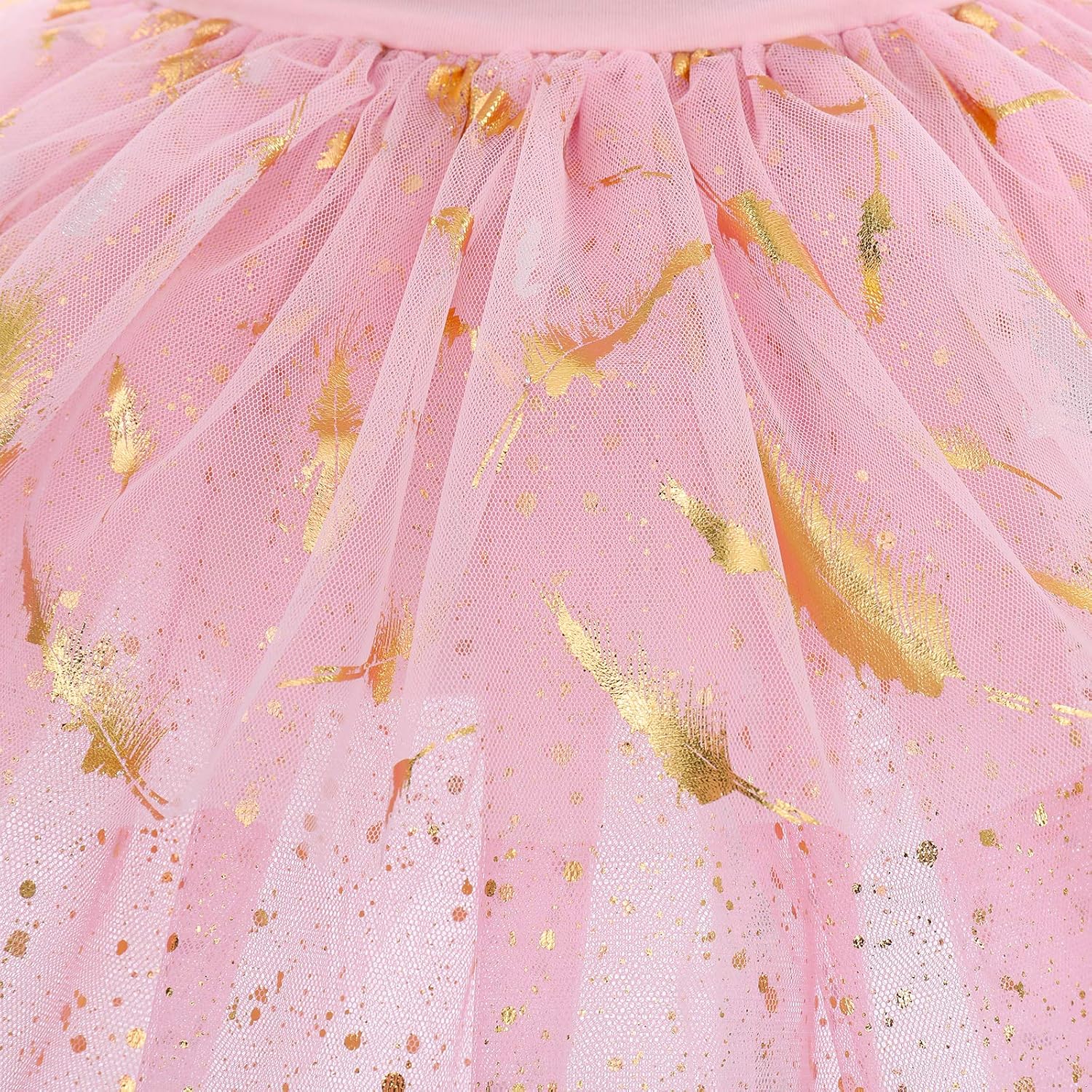 IDOPIP Kid Girls Feather Swan Ballet Tutu Dress Sequin Camisole Skirted Leotard Ballerina Dancewear Performance Dance Costume