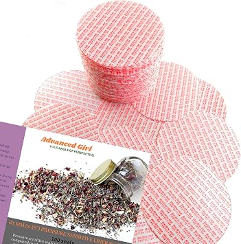 Pressure Sensitive Torque Activated Seals Cap Liners - 63 mm 2.48" -100 PCS -Made in USA- for Glass & Plastic Bottles & Containers - No Induction Sealer Needed