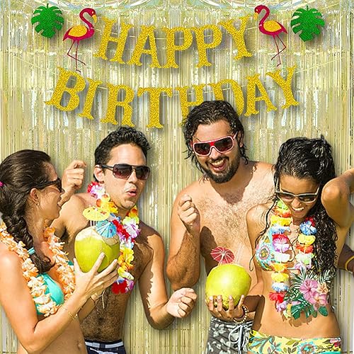 Miniatura 7 de BRAVESHINE Telón de fondo de fiesta con serpentinas de oropel dorado, paquete de 2 cortinas de flecos metálicos de 3.2 x 8.2 pies para Navidad, Año