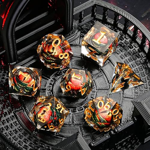 Miniatura 3 de Juego de dados poliédricos D&D, juego de dados de globo ocular DND, juego de dados de mazmorras y dragones para juegos de mesa de rol