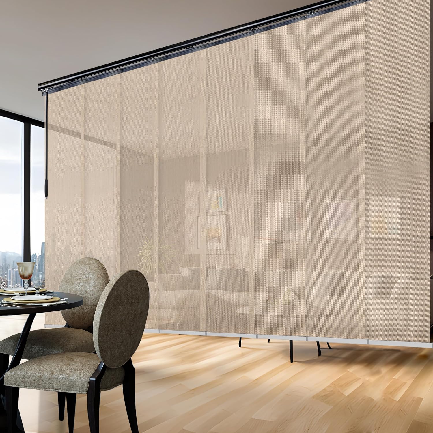 A&F Rod Décor - Rhode 8-Panel Panel Track Extendable 130"-175" W x 94" H, Panel Width 23.5"