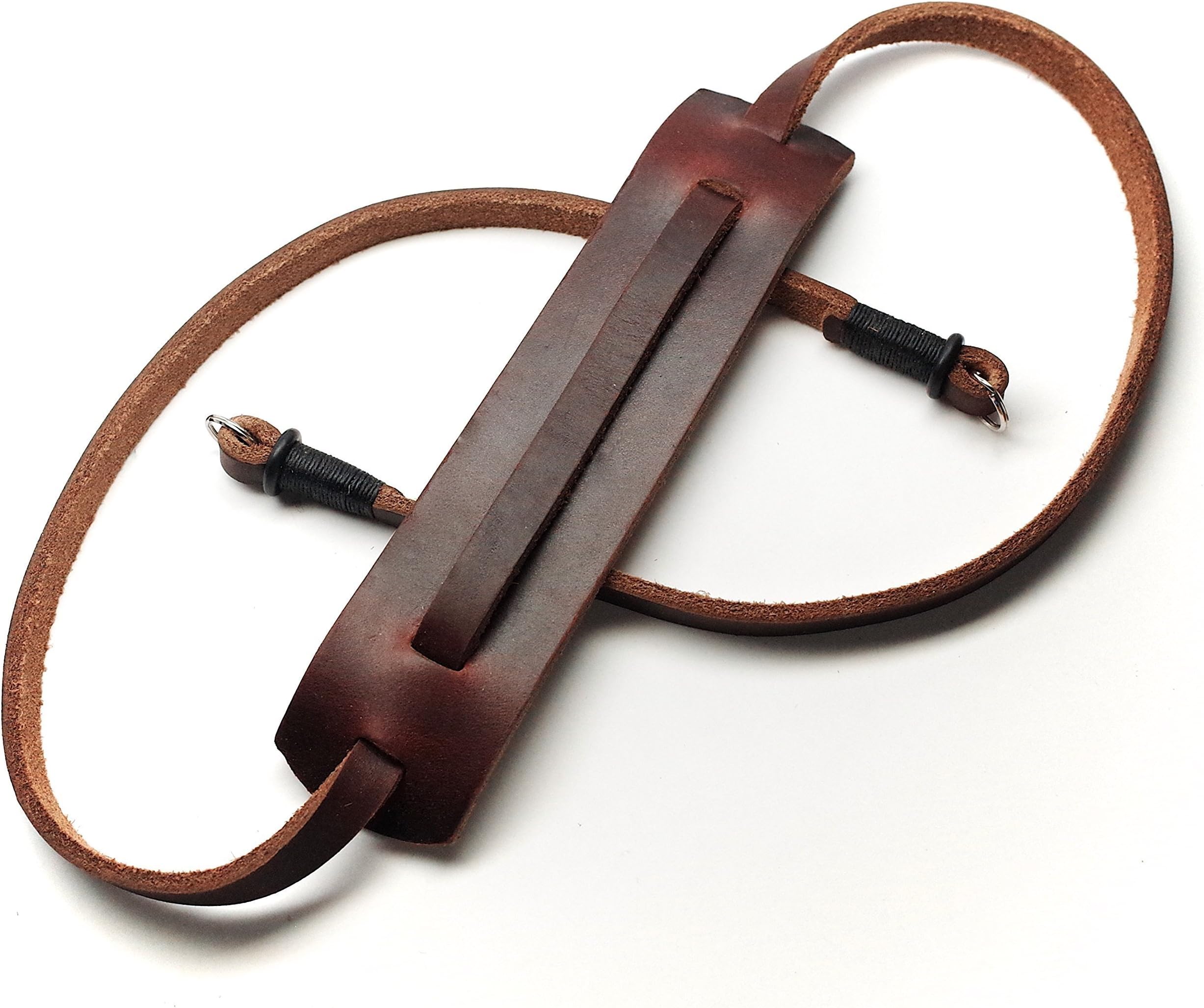 HORWEEN LEATHER CAMERA STRAP BY E3 SUPPLY CO- BROWN/BLACK