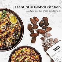 Vista 5 de Natruen Cápsulas enteras de cardamomo negro (Tsao Ko) 4 onzas, aproximadamente 35 cápsulas, Cao Guo, todo natural, especias sin OMG