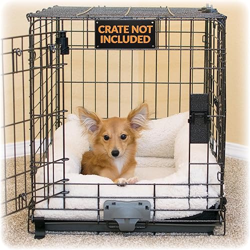 K&H Pet Products Almohadilla Ultra Suave de Lujo con Borde para Jaula de Perro, Cama para Perros para Jaulas Pequeñas, Perreras y Jaulas, Tapete