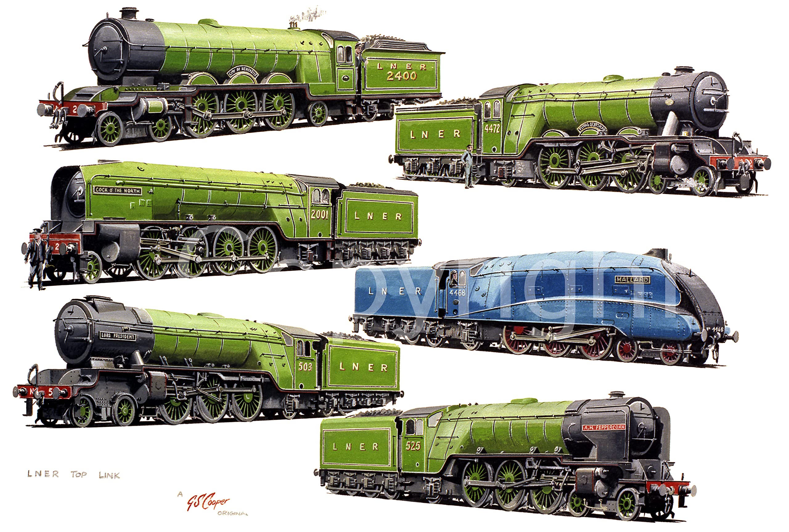 Top Links LNER Steam Trains Nostalgic Montage Metal Wall Art