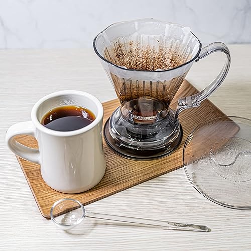 Miniatura 9 de Clever Gotero y filtros de café, grande de 18 onzas, diseño clásico original, plástico seguro sin BPA, cafetera gotera Clever gotero, cafetera de