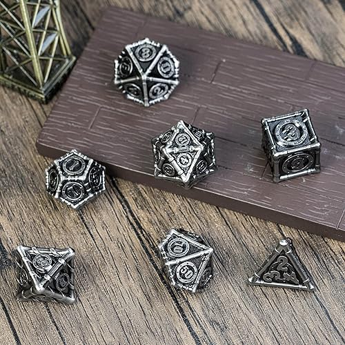 Miniatura 3 de UDIXI Juego de dados de metal, juego de dados de metal DND, juego de dados D&D para Dungeons and Dragons, juego de dados poliédricos para Pathfinder